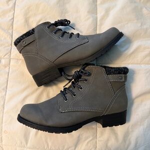 Gray Combat Boots